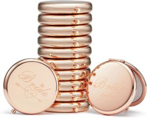 compact mirror rose gold bride tribe