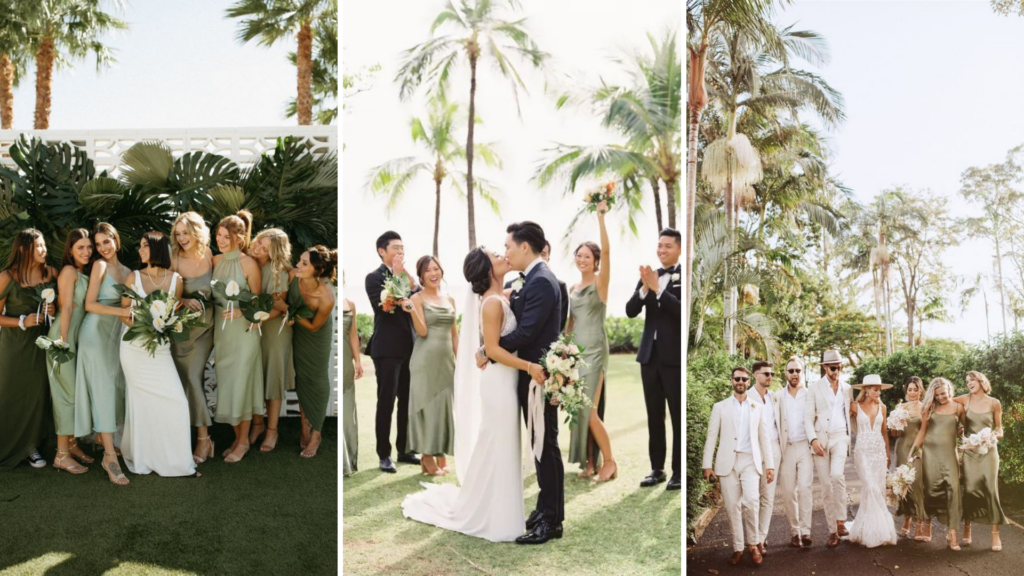 hawaii beach bridemaid dress ideas - earthy green
