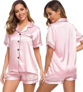 pajama set bridesmaid pink