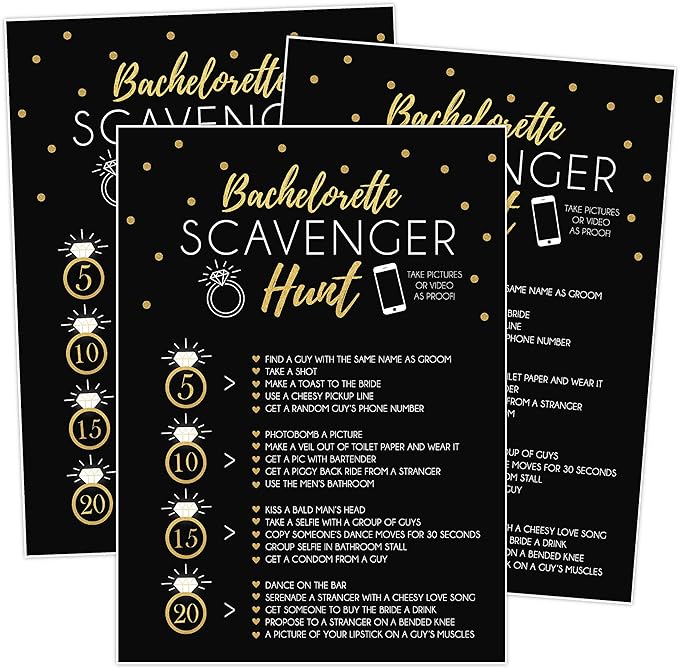 bachelorette party gifts naughty scavenger hunt