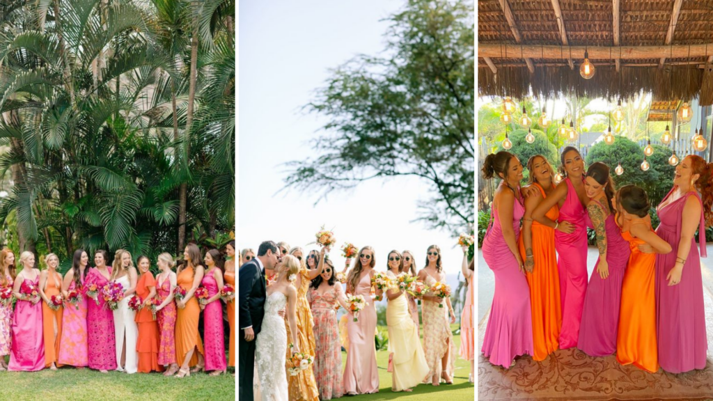 hawaii wedding bridemaid dress ideas - tropical bold