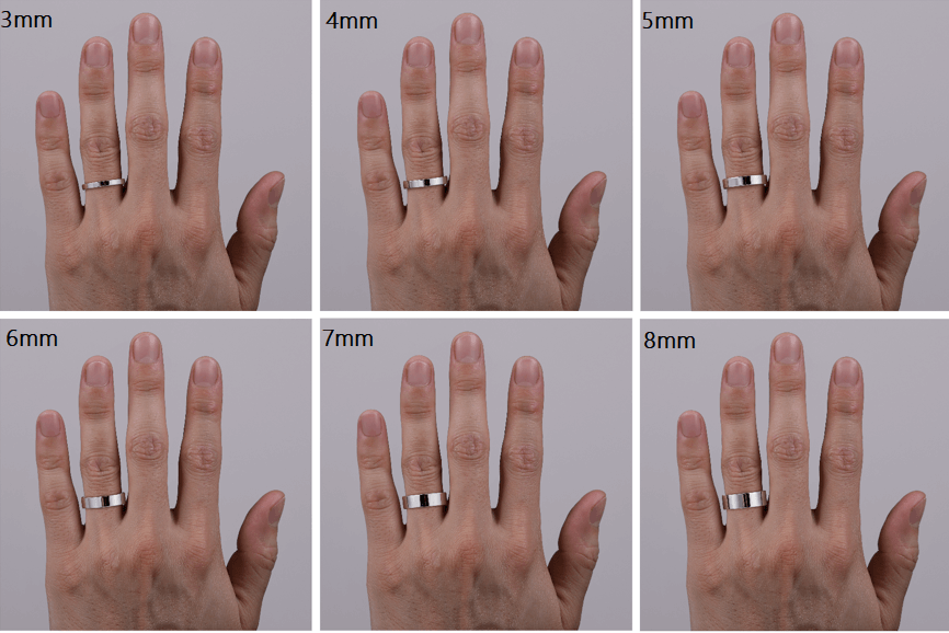 men wedding band width comparison chart