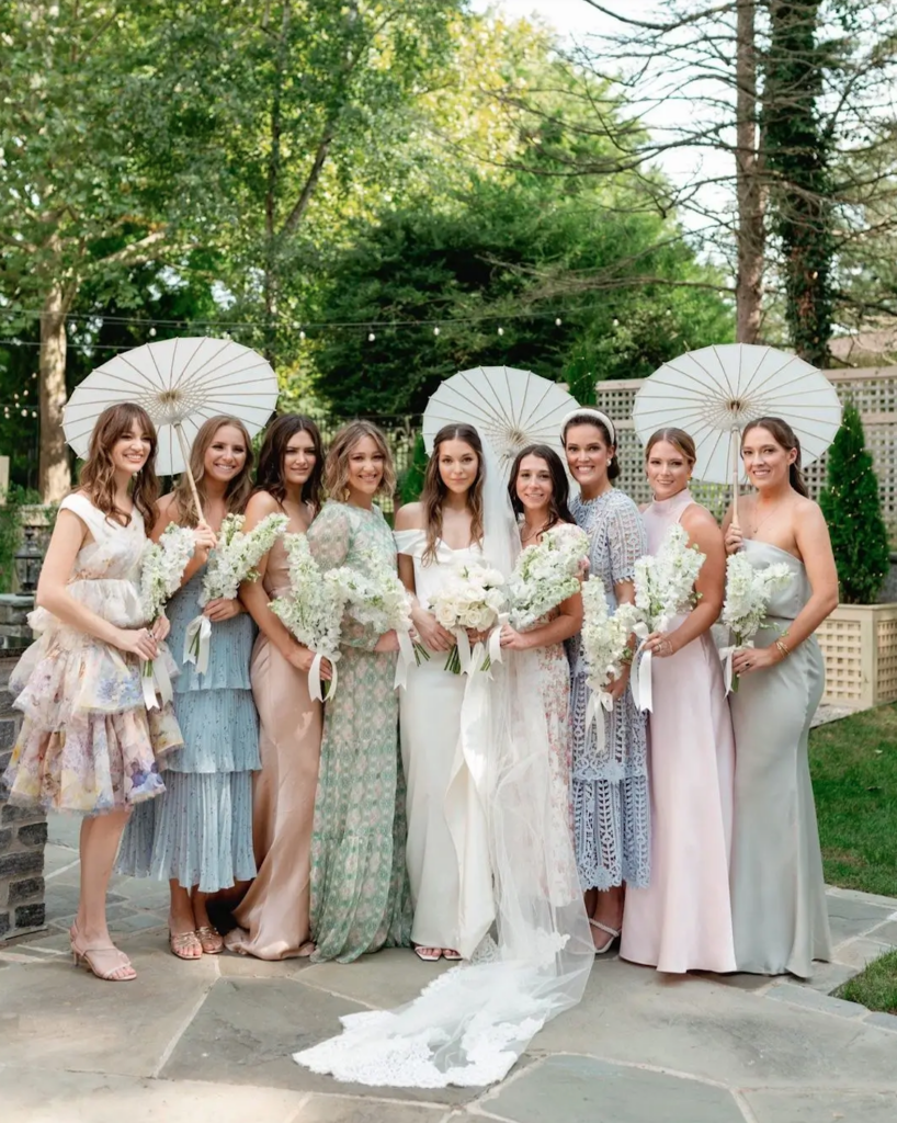 pastels bridesmaid dresses