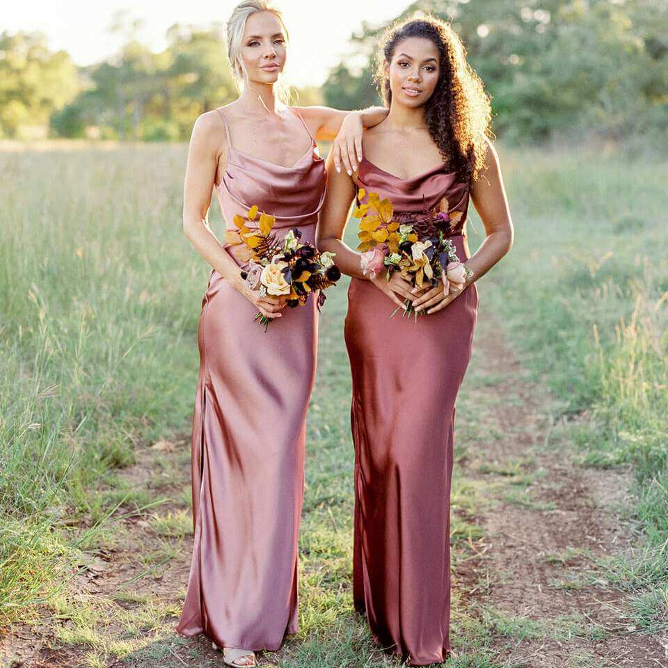 satin bridesmaid dress