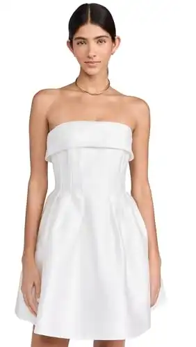 Rebecca Vallance Women's Cristine Strapless Mini Dress, Ivory, White, 4