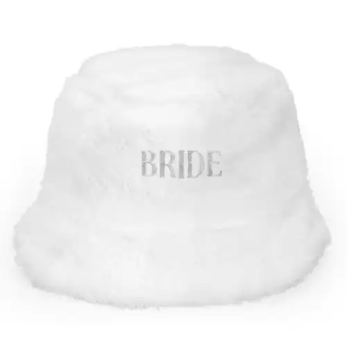 xo, Fetti Bachelorette Party Decorations White Bride Fur Bucket Hat | Bach Party Decor, Bride to Be Gift, Cloud Nine Cool Winter
