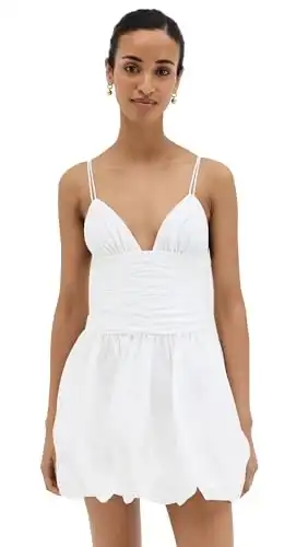 STAUD Women's Loren Dress, White, 4