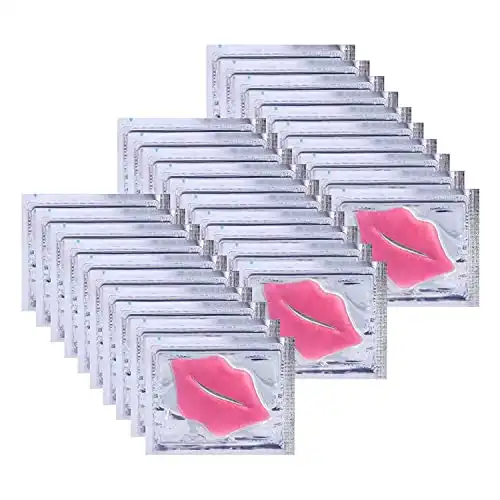 NIYET 30 pieces of Moisturizing Collagen Crystal Lip Mask - Anti-Ageing & Anti Chapped, Reduce lip Wrinkles, Fade Lip Color, Make Skin Smooth And Firm Collagen Lip Pieces (Pink)