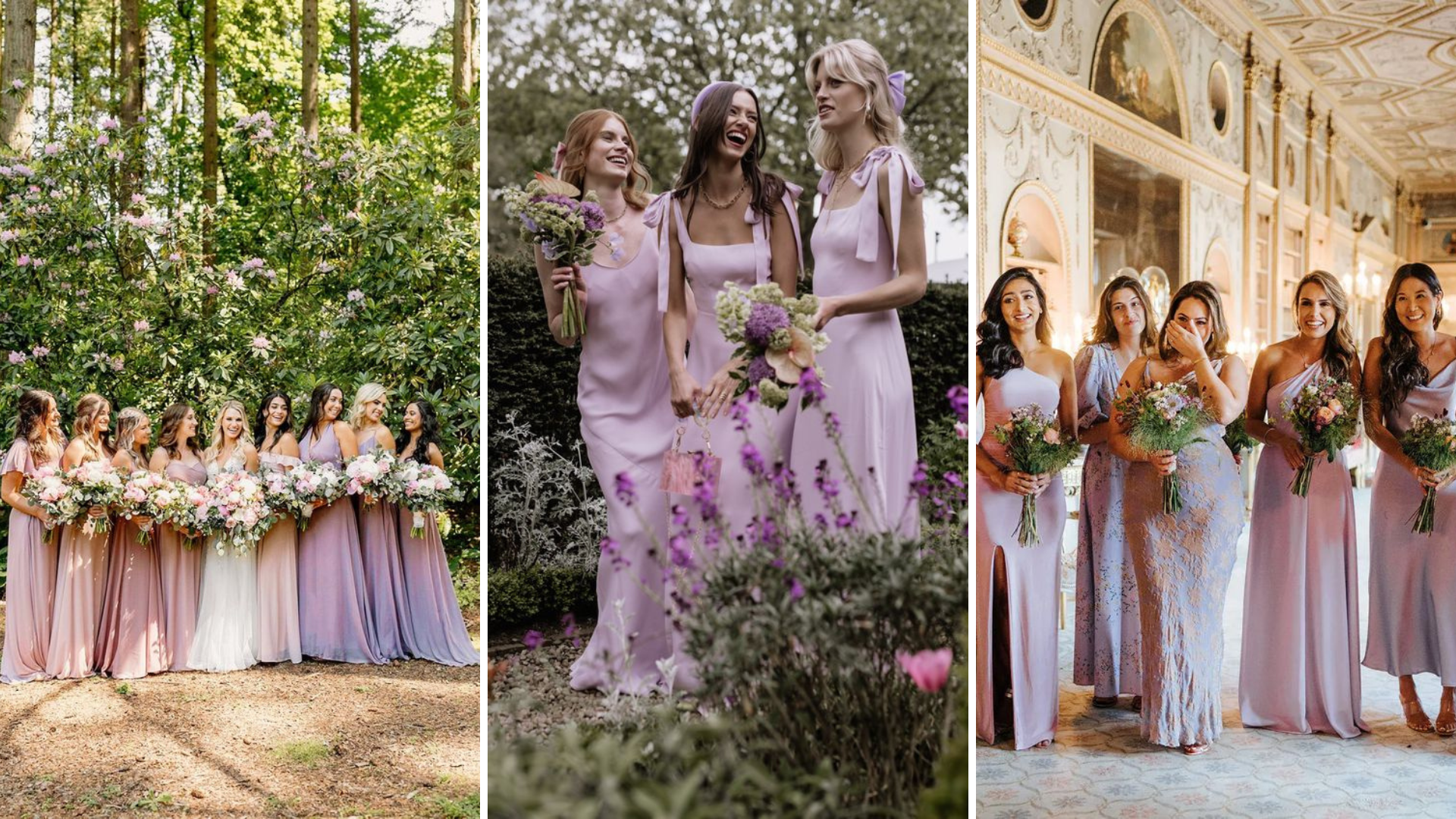 purple lilac bridesmaid dresses ideas