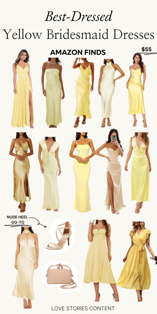 summer yellow bridesmaid dresses ideas