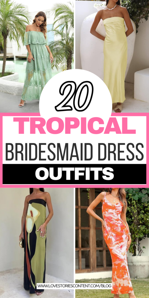 tropical bridesmaid dress outfits