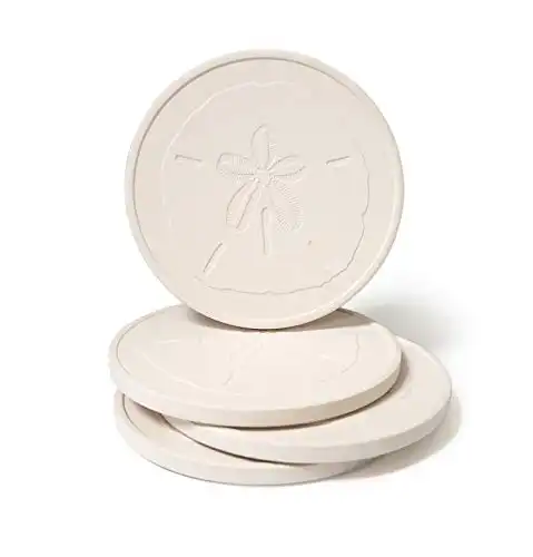 CoasterStone Absorbent Sand Dollar Drink Coasters 4.25