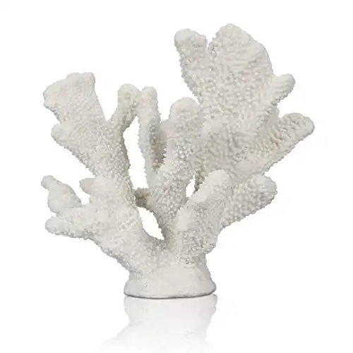 ALIWINER White Coral Decor White Coral Reef, Faux Artificial Coral Statue, Nautical Decor for Beach Theme Home, Wedding, Tabletop Decoration for Home Living Room Decor
