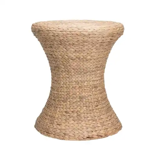 Household Essentials Hourglass Water Hyacinth Wicker Table, Natural