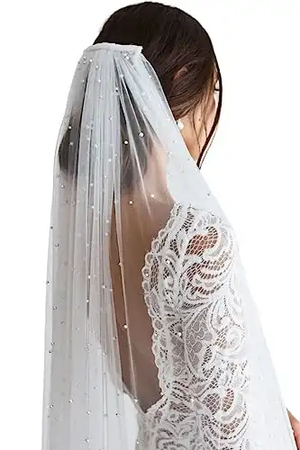 Passat Pearl Wedding Veil With Blusher Short Pearls Veil Birdcage Veil Bridal Hair Comb Veil Bridal Headband Veil