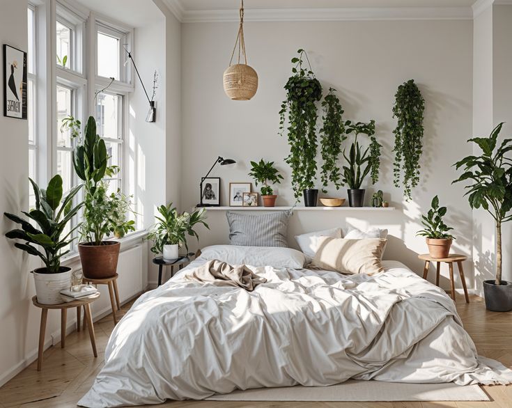 bedroom decor with plants