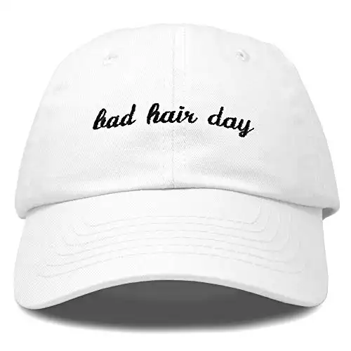 DALIX Bad Hair Day Hat Baseball Cap in White