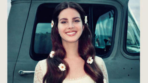 lana del rey flowers in hair outfit