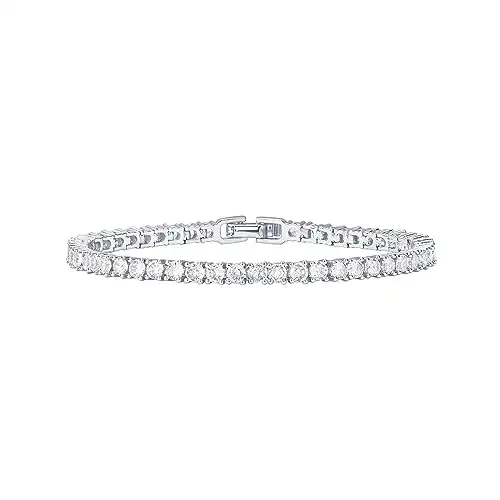 PAVOI 14K Gold Plated 3mm Cubic Zirconia Classic Tennis Bracelet | Gold Bracelets for Women | Size 6.5-7.5 Inch