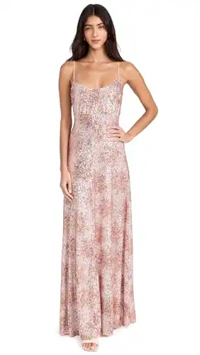 byTiMo Women's Sequin Strap Dress, Bright Bouquet, Pink, Metallic, XS