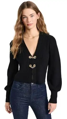 Generation Love Women's Monse Cropped Cardigan, Black, XXL