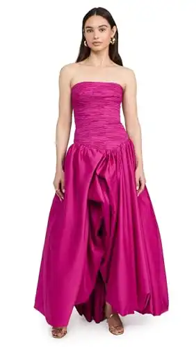 Aje Women's Violette Bubble Hem Maxi Dress, Deep Magenta, Pink, 2