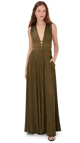 Ulla Johnson Women's Veda Gown, Olive, Green, 14