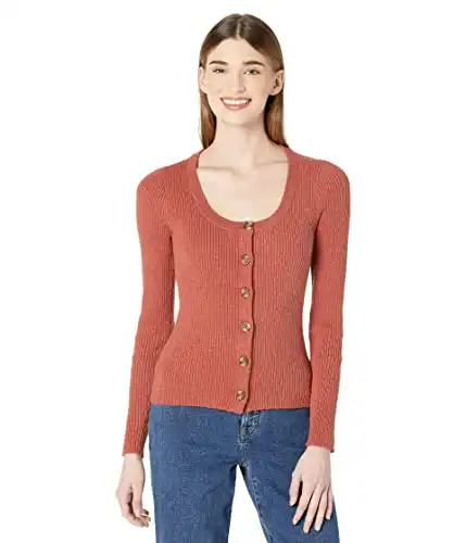 Madewell Scoopneck Cardigan Sweater Weathered Brick SM (Women's 2-4)