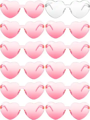 12 Pairs Heart Shaped Sunglasses