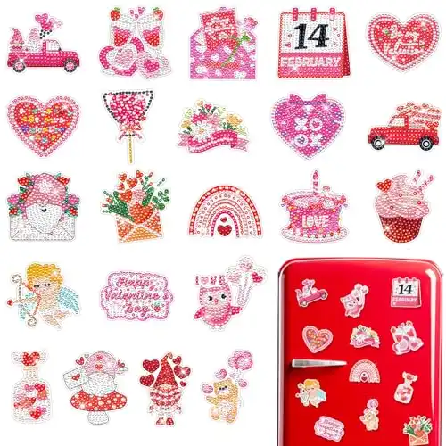 Valentine's Day Diamond Art Magnets Kit