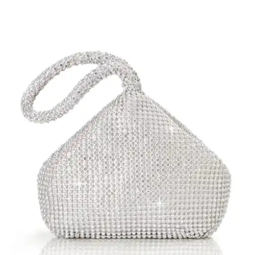 BABEYOND Women's Rhinestone Clutch Evening Bags Sparkly Glitter Triangle Purse for 1920s Party Prom Wedding