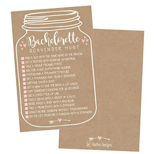 25 Bachelorette Rustic Scavenger Hunt Party Games