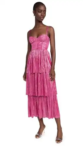 Sabina Musayev Women's Ascella Dress, Raspberry, Pink, Metallic, S